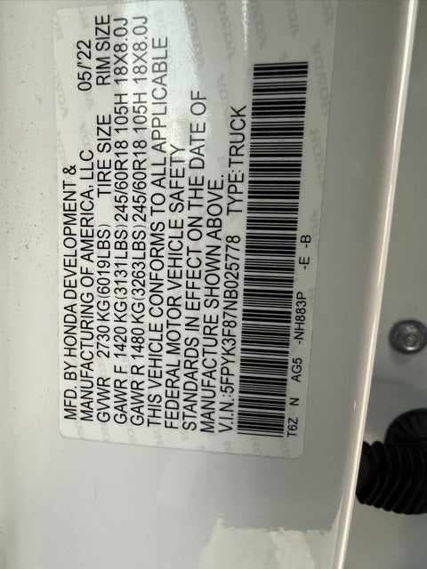 2022 Honda Ridgeline Black Edition